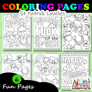 Preview of St. Patrick's Day Coloring Pages  {Crafts made by Aifactory Clipart}