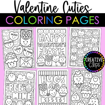 Preview of Cutie Valentine Coloring Pages {Valentine's Day Coloring Pages}