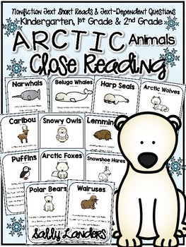 Preview of Cuttin' It Close! Arctic Animals Close Reading Pack  {K, 1st & 2nd Grade}