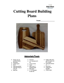 Preview of Cutting Board Building Plans High School
