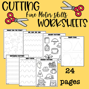 Preview of Cutting - Fine Motor Skills- Worksheets