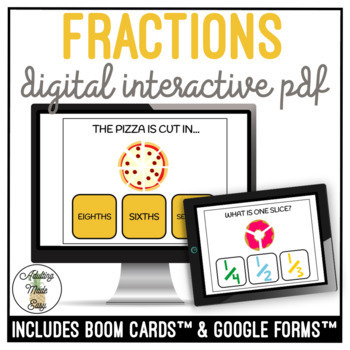 Preview of Cutting Food Fractions Digital Interactive Activity