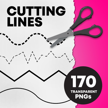 Preview of Cutting Lines Clip Art with Dotted or Solid Lines