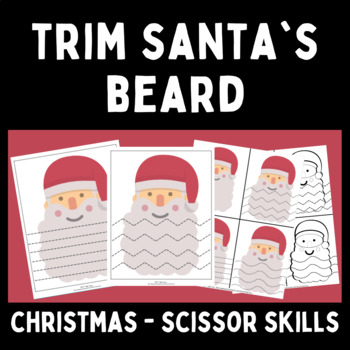 Christmas Scissor Skills - Santa's Beard Cutting Worksheets - Fine Motor  Skills