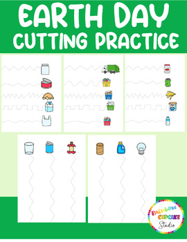 Preview of Cutting Practice Activities | Fine Motor | Scissor Skills (Earth Day)