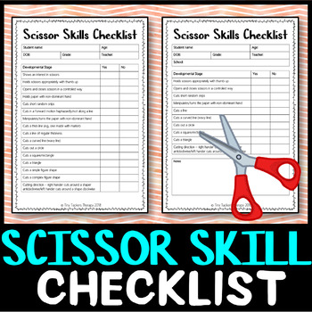 Preview of Cutting Practice: Scissor Skill Checklist