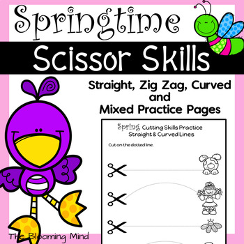 Spring Cutting Practice, Scissor Skills Practice, Worksheets for