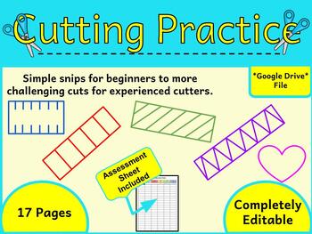Preview of Cutting Practice Sheets- Completely Editable