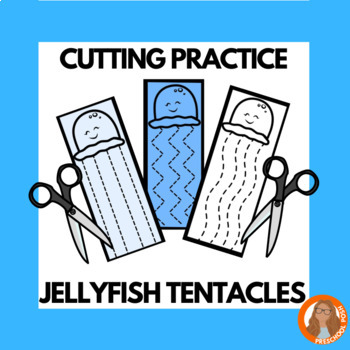Preview of Cutting Practice: Summer Jellyfish Tentacles Preschool PreK Ocean Theme
