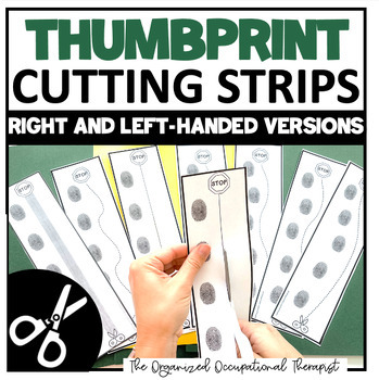 Preview of Cutting Practice Thumbprints for Right & Left Handed Students