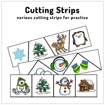 Cutting Practice with Scissors Preschool - Winter Buddies Themed by ...