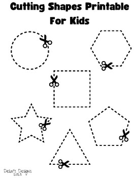 Cutting Shapes Printable For Kids by Dean's Designs | TPT