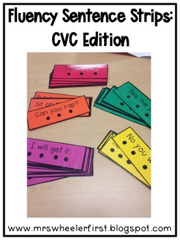 Preview of CvC Sentence Fluency Strips