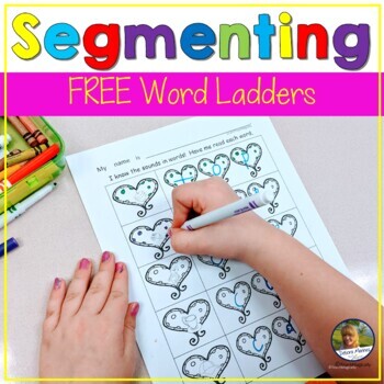 Preview of CvC Words Worksheet Word Ladders Activity Free Segmenting Phonemic Awareness