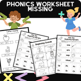 Cvc find the words | PHONICS WORKSHEETS: MISSING LETTERS