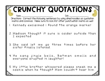 quotation mark printables by ciera harris teaching tpt