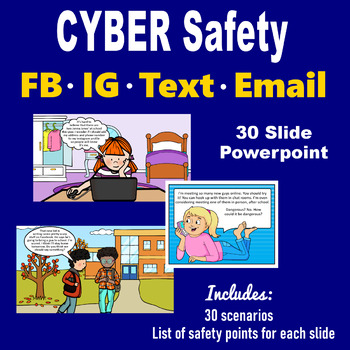 Preview of Cyber Safety - Internet Social Media - Comic PowerPoint