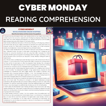 Preview of Cyber Monday Reading Comprehension History of Cyber Monday Thanksgiving Weekend