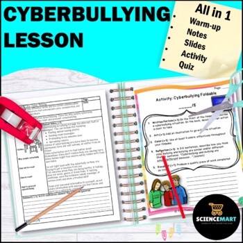 Preview of Cyberbullying Notes, Activity and Slides Guided Reading Lesson