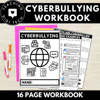 Preview of Cyberbullying Workbook | 16 PAGES | Cyberbullying Worksheets | Online Safety |