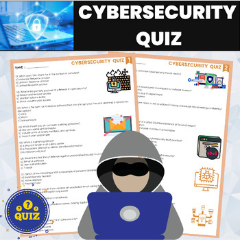 Preview of Cybersecurity Quiz | Internet Online Safety Assessment |  Internet Security