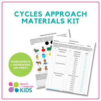Preview of Cycles Approach Materials Kit | Phonology Worksheets and Homework (No Prep!)