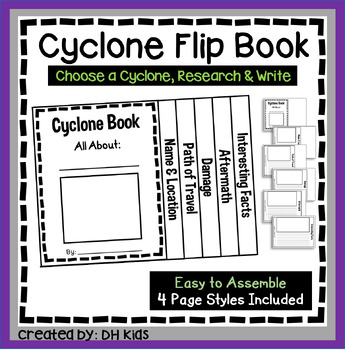 Preview of Cyclone Report, Storm Flip Book Research Project, Weather Writing Activity