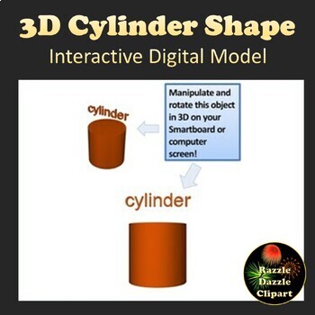 Preview of Cylinder 3D Shape Digital Model for Smartboards or Whiteboards