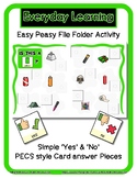 Cylinder - Shape - Yes / No File Folder with PECS Icon Car