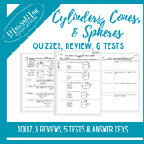 Cylinders, Cones, & Spheres Assessment Bundle - 1 quiz, 3 
