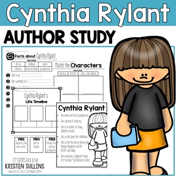 Preview of Cynthia Rylant "Click-and-Print" Author Study and Book Study Bundle