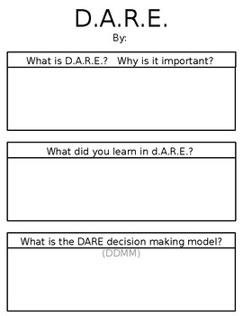 Preview of D.A.R.E. Writing Graphic Organizer