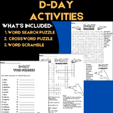 D-Day Activities | Word Search, Crossword Puzzle & Word Scramble