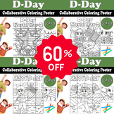 D-Day Bundle : 4 Collaborative Coloring Posters - World Wa