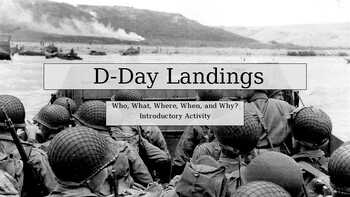 Preview of D-Day Landings. Introductory and Close Read Activity