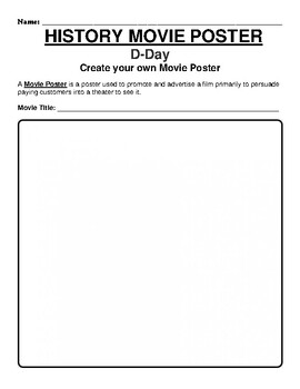 Preview of D-Day "Movie Poster" WebQuest & Worksheet