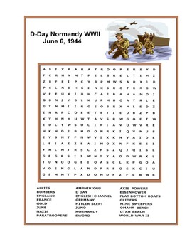 D Day Word Search Normandy Invasion World War II TpT