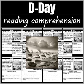 Preview of D-Day reading comprehension passages and questions