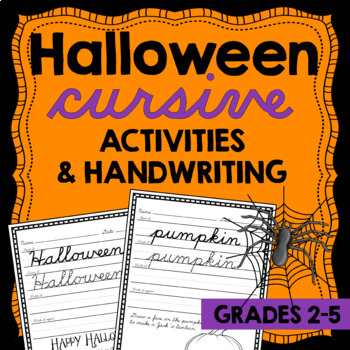 Preview of CURSIVE HALLOWEEN fall Handwriting Without Tears® style and Dnealian cursive