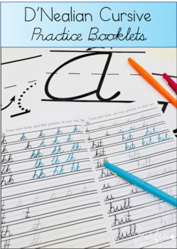 Preview of D'Nealian Cursive Handwriting Practice Booklets