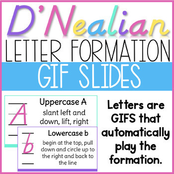 Preview of D'Nealian Handwriting GIF Slides