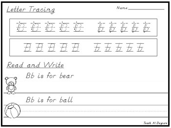Slanted Text Handwriting. Letter Tracing and Read and Write Worksheets.