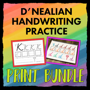 D'Nealian Handwriting Practice BUNDLE - PRINT DNealian Style letters ...