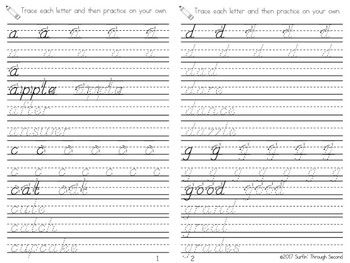 D'Nealian Handwriting Practice Booklet by Surfin' Through Second