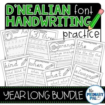 Preview of D'Nealian Handwriting Practice Bundle