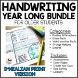 D'Nealian Handwriting Worksheets for Older Students | Year Long