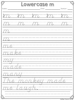 D'Nealian Manuscript Handwriting Practice Pages by Ashley Dodson