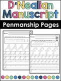 D'Nealian Manuscript Penmanship Handwriting Pages