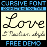 D'Nealian cursive font - fully connected - FREE DEMO