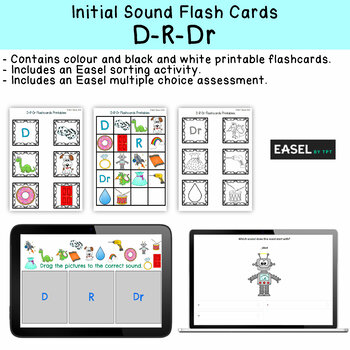 Preview of D - R - Dr Flash Cards for Memory or Sorting & Easel